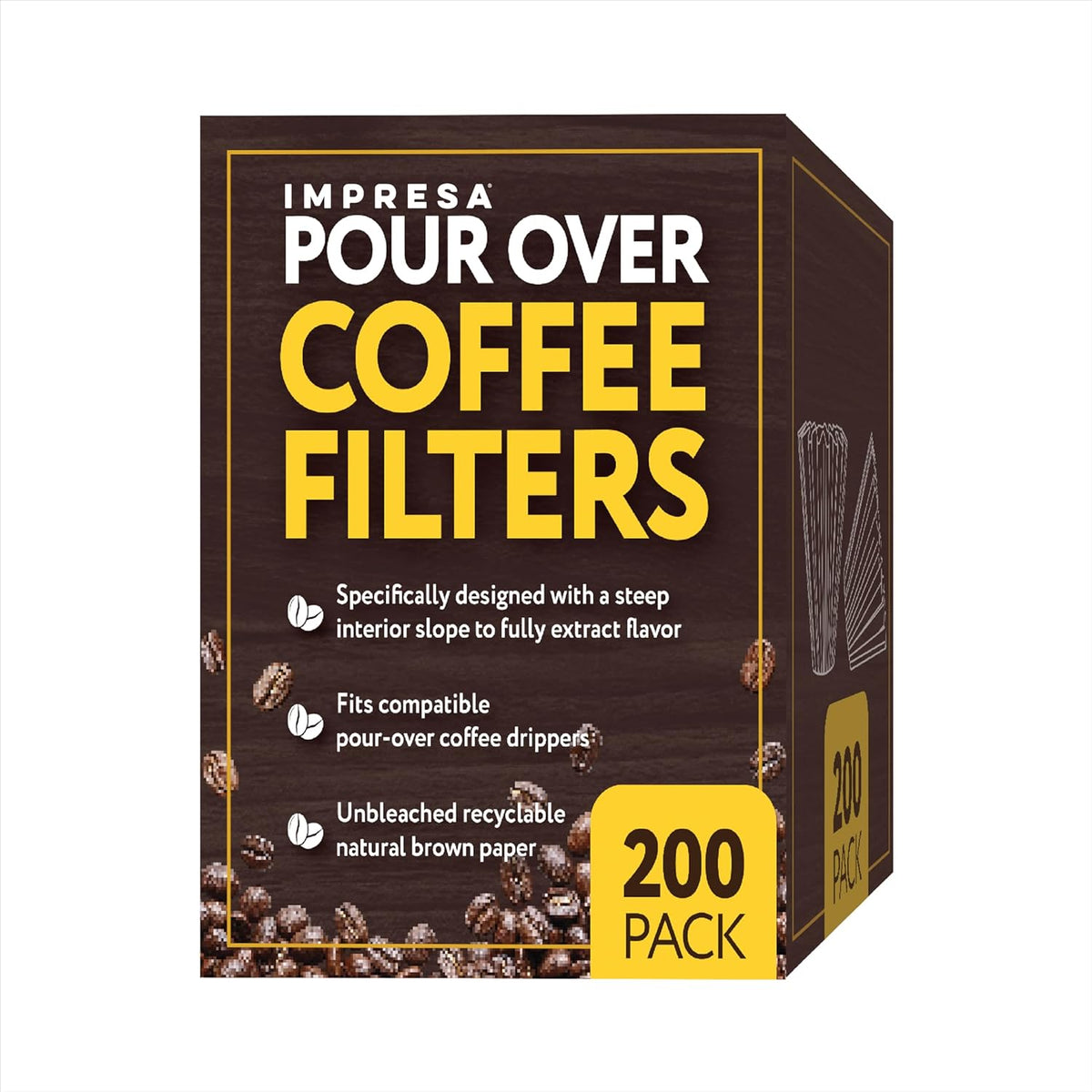 [200 Pack] Impresa Pour Over Coffee Filter for Fellow Stagg XF Filters