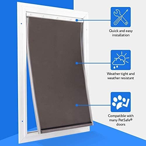 Medium Replacement Dog Door Flap Compatible with PetSafe Freedom Doggie Doors - Weather Resistant - Measures 8 1/4" x 12 1/4" Made from flexible, durable, weather resistant materials- Doggie Door Flap