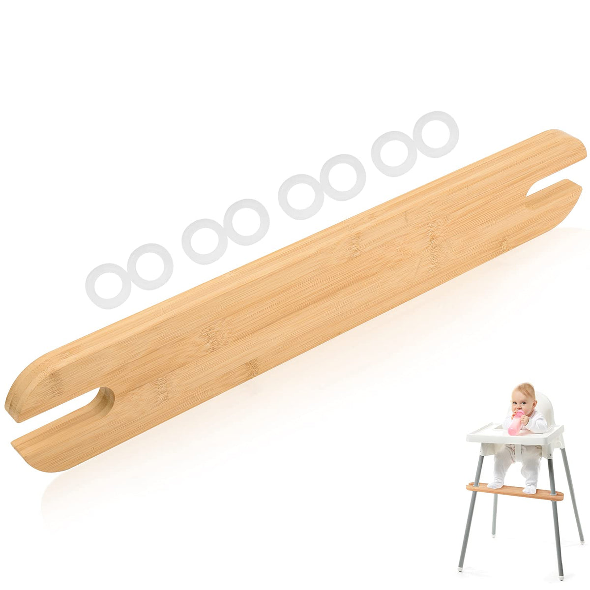 Baby Highchair Foot Rest Footrest Baby Natural Bamboo Baby Highchair Foot  Rest High Chair Footrest With Rubber Rings