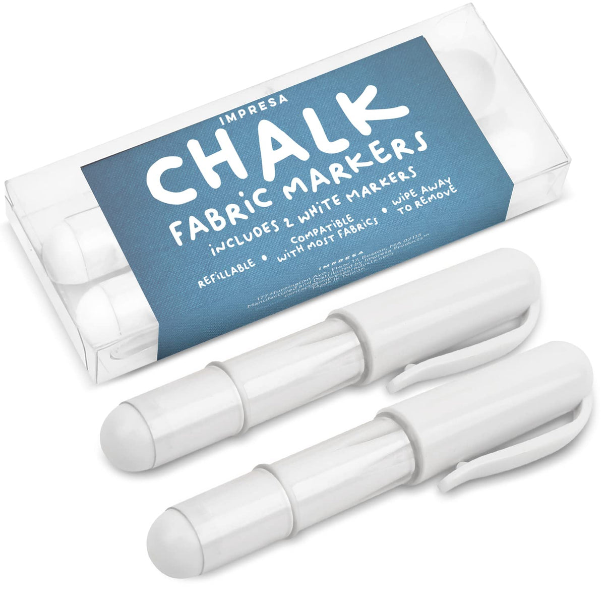 [2 Pack] Fabric Chalk Markers for Sewing and Quilting Impresa Products