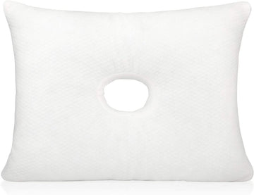 Memory Foam Pillow with an Ear Hole, Includes 2 Pillowcases, Helps Reduce Ear Pain from CNH, Pressure Sores and Post Ear Surgery, Increased Comfort for Those with Ear Pain or Ear Plugs