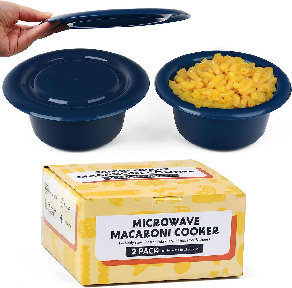 [2 Pack] Mac and Cheese Microwave Bowls to Make Quick & Easy Meals
