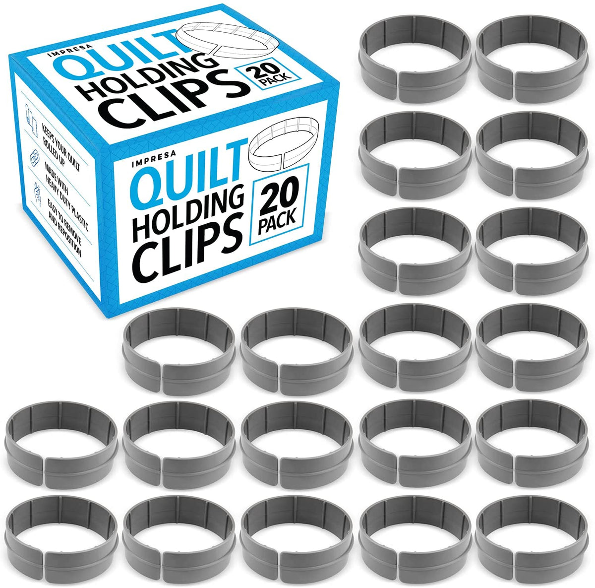 20-Pack Quilt Clips for Quilting Creations - Heavy Duty Quilting Clips –  Impresa Products