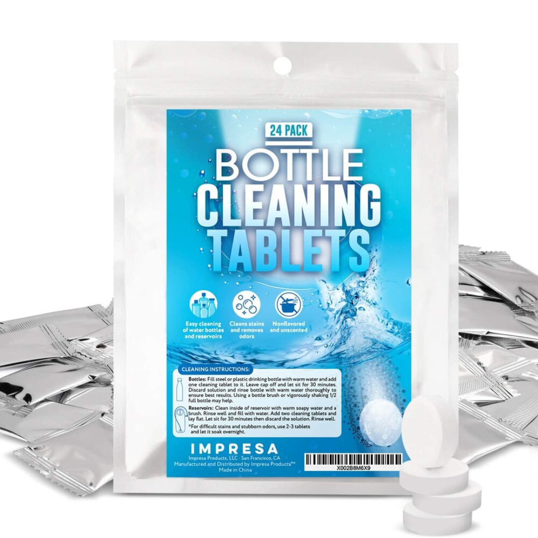 Water bottle cleaning tablets