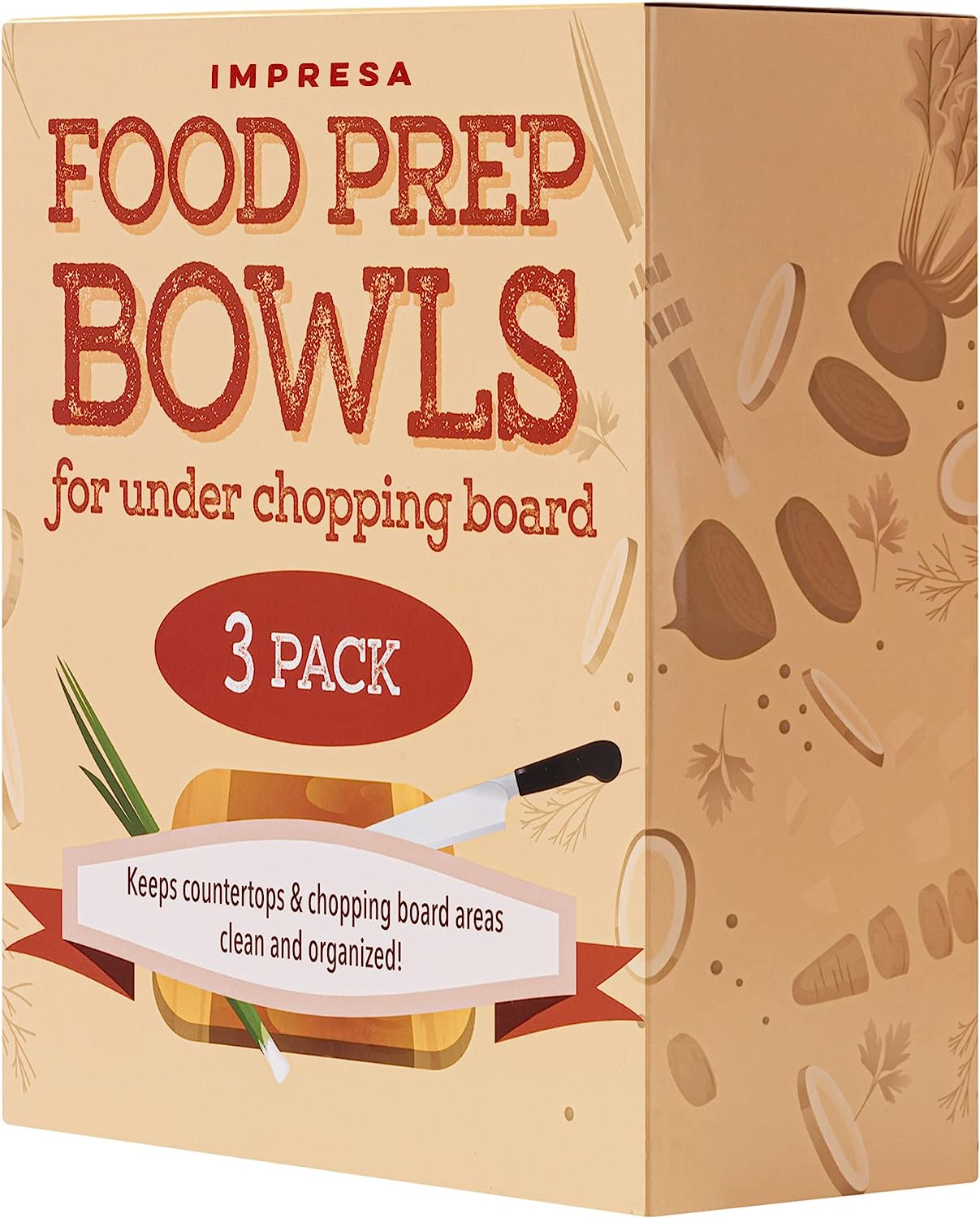 3 Pack] Food Prep Bowls for Under Chopping Board – Impresa Products