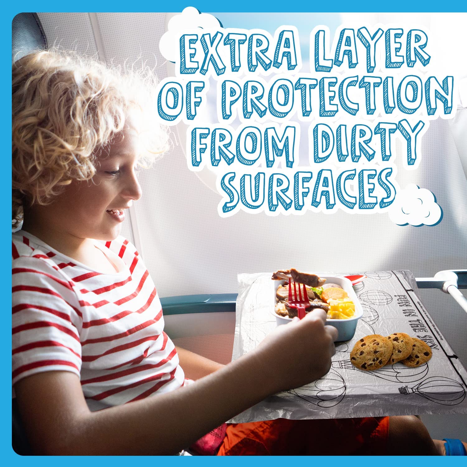 TrayMask Disposable Tray Table Cover | Must Have Airplane Travel Essentials  | Perfect for Toddlers, Kids and Adults Travel Accessories | Provides a