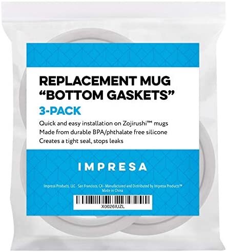 3 Pack Replacement Gaskets compatible with Zojirushi Mug, 20 & 16 Ounce - BPA/Phthalate/Latex-Free Compatible with SM-SA60-BA SM-SA48-BA by Impresa