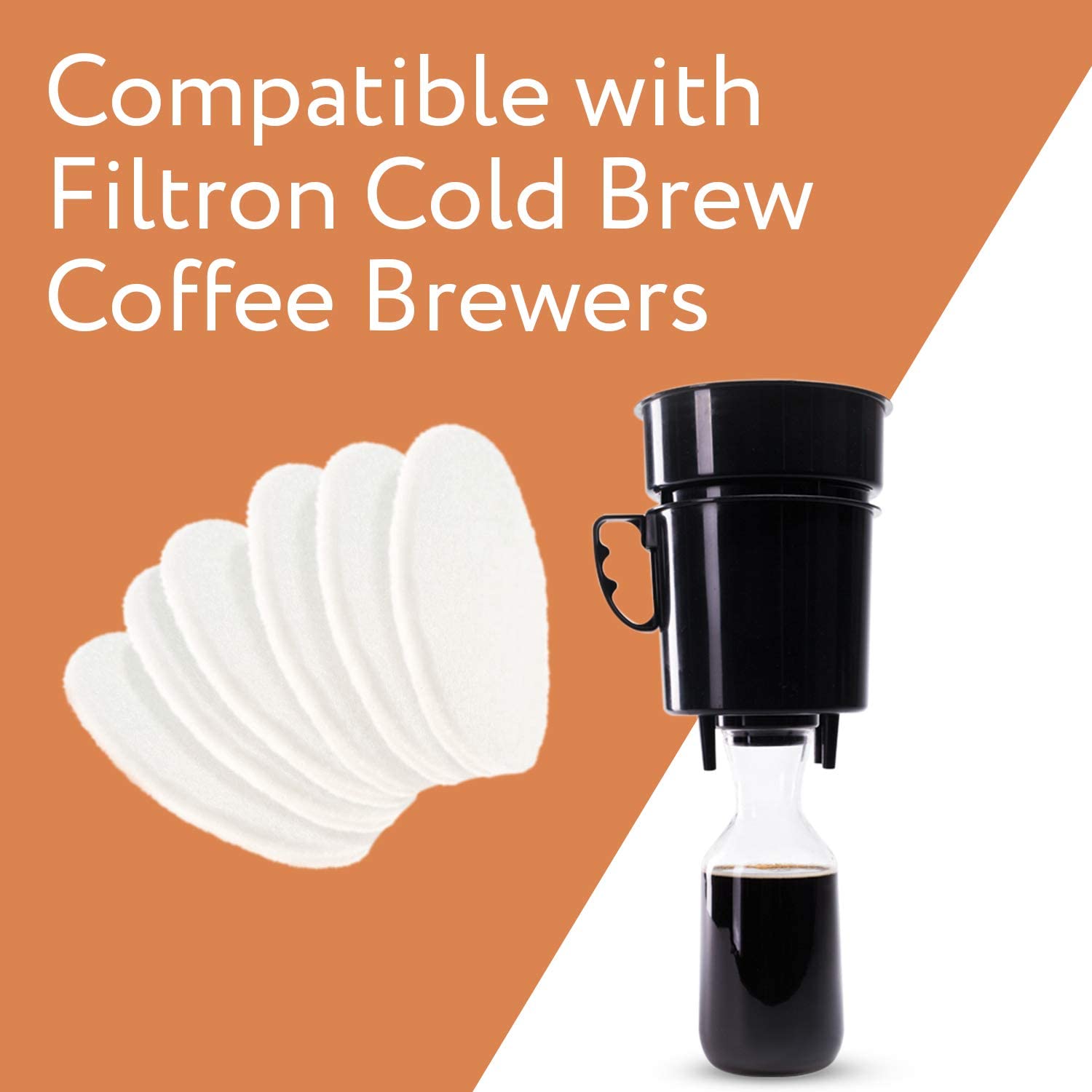 6 Pack of Filtron Compatible Replacement Filter Pads for the Filtron Cold Brew Coffee Concentrate