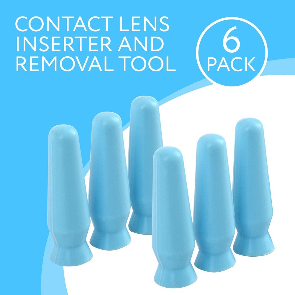 Scleral Lens Remover and Inserter Pack of 6, Ventless Contacts Removal Tool for Hard Contact Lenses & Prosthetic Eyes, Applies Contacts Safely, Comfortably & Hygienically