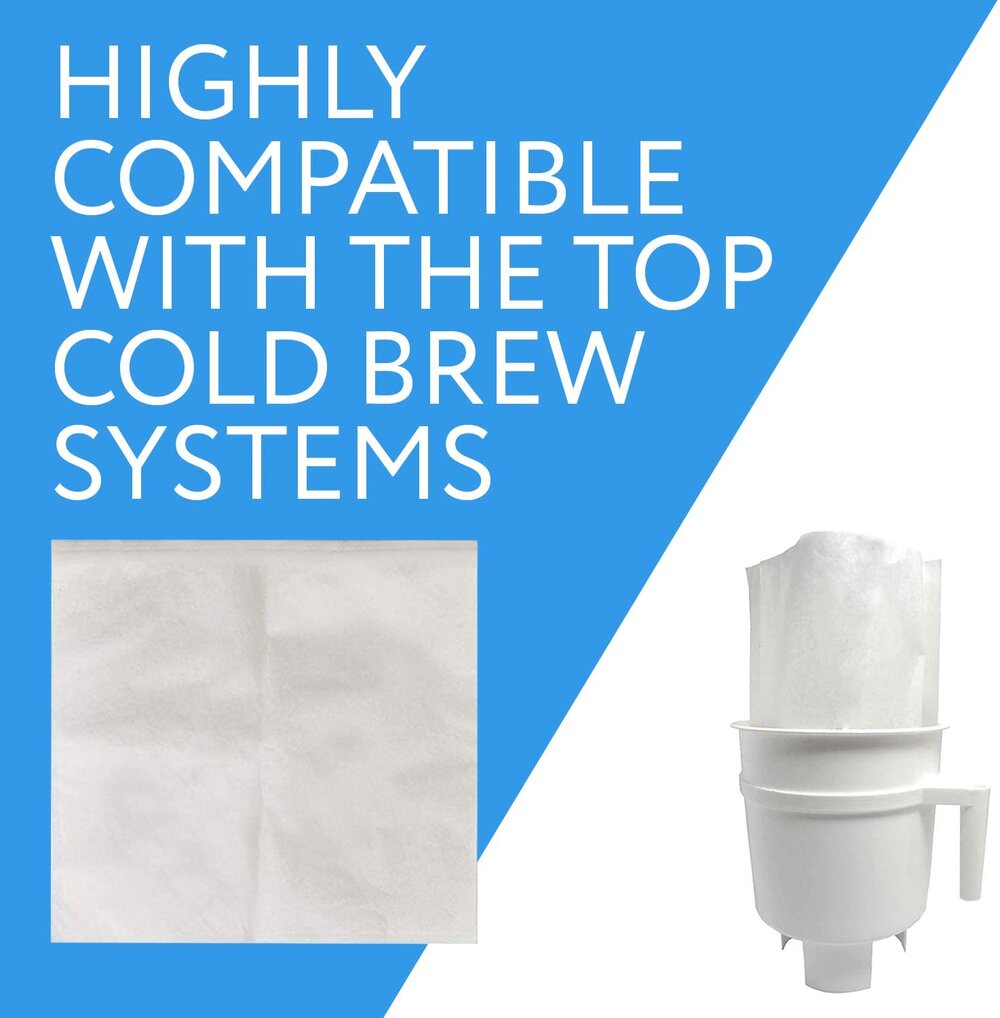 Impresa 30 Pack Cold Brew Paper Filter Bags Compatible Replacement for Toddy(R) & OXO BREW - Home Cold Brew System Filter Bag - 11.25'' x 13'' - Quick Drain - Durable for Cold Drip Coffee