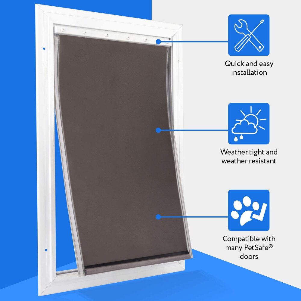 Extra Large Replacement Dog Door Flap Compatible with PetSafe Freedom Doggie Doors - Weather Resistant - Measures 13 3/4” x 23 3/4” Made from flexible, durable materials- XL Doggie Door Flap