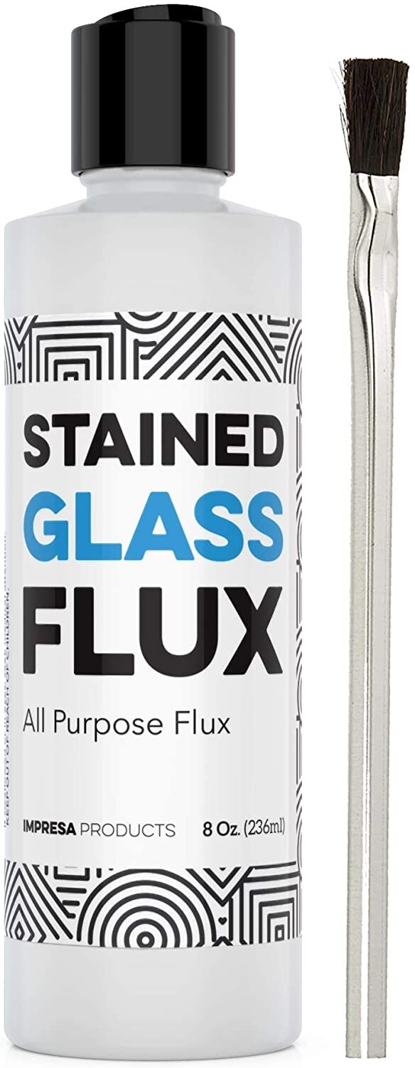 8 Oz Liquid Zinc Flux for Stained Glass, Soldering Work, Glass Repair & More