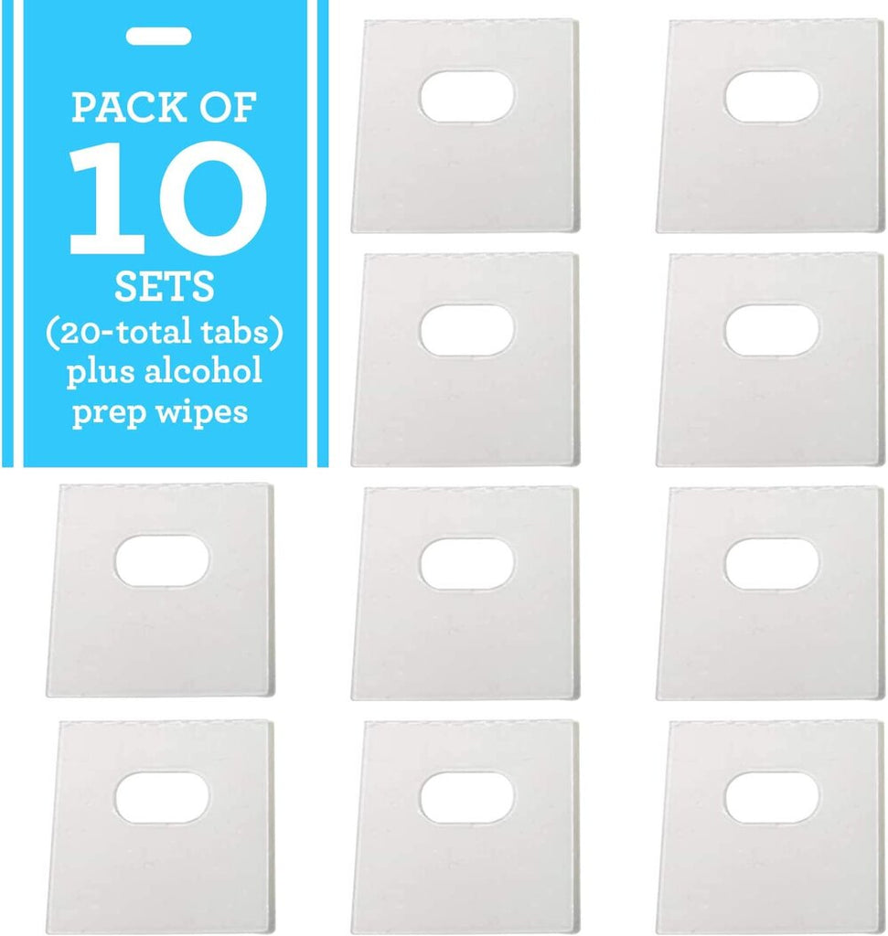 10 Sets of Clear Vertical Blind Repair Tabs / Vertical Blind Tabs / Blind Fixers - 20 Total Tabs (10 Sets) and 2 Alcohol Wipes