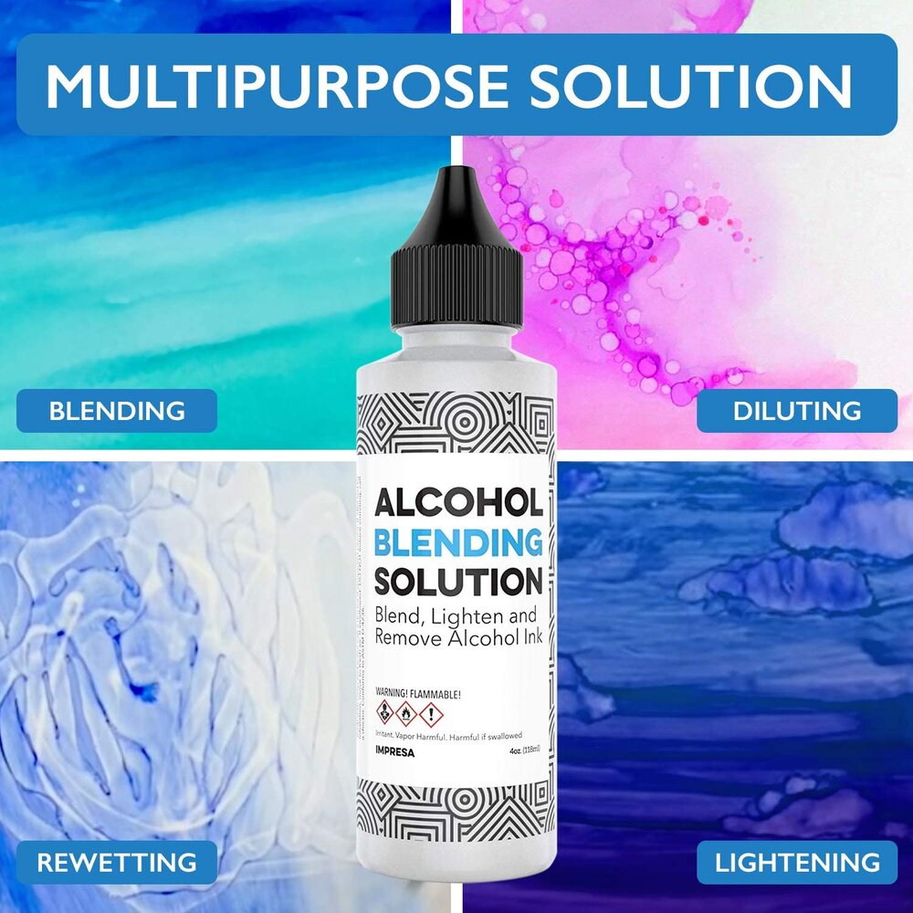 4 oz Alcohol Blending Solution - Compatible with Adirondack (R) Alcohol Ink Colors - Multipurpose, Compatible with All Brands - Made in The USA