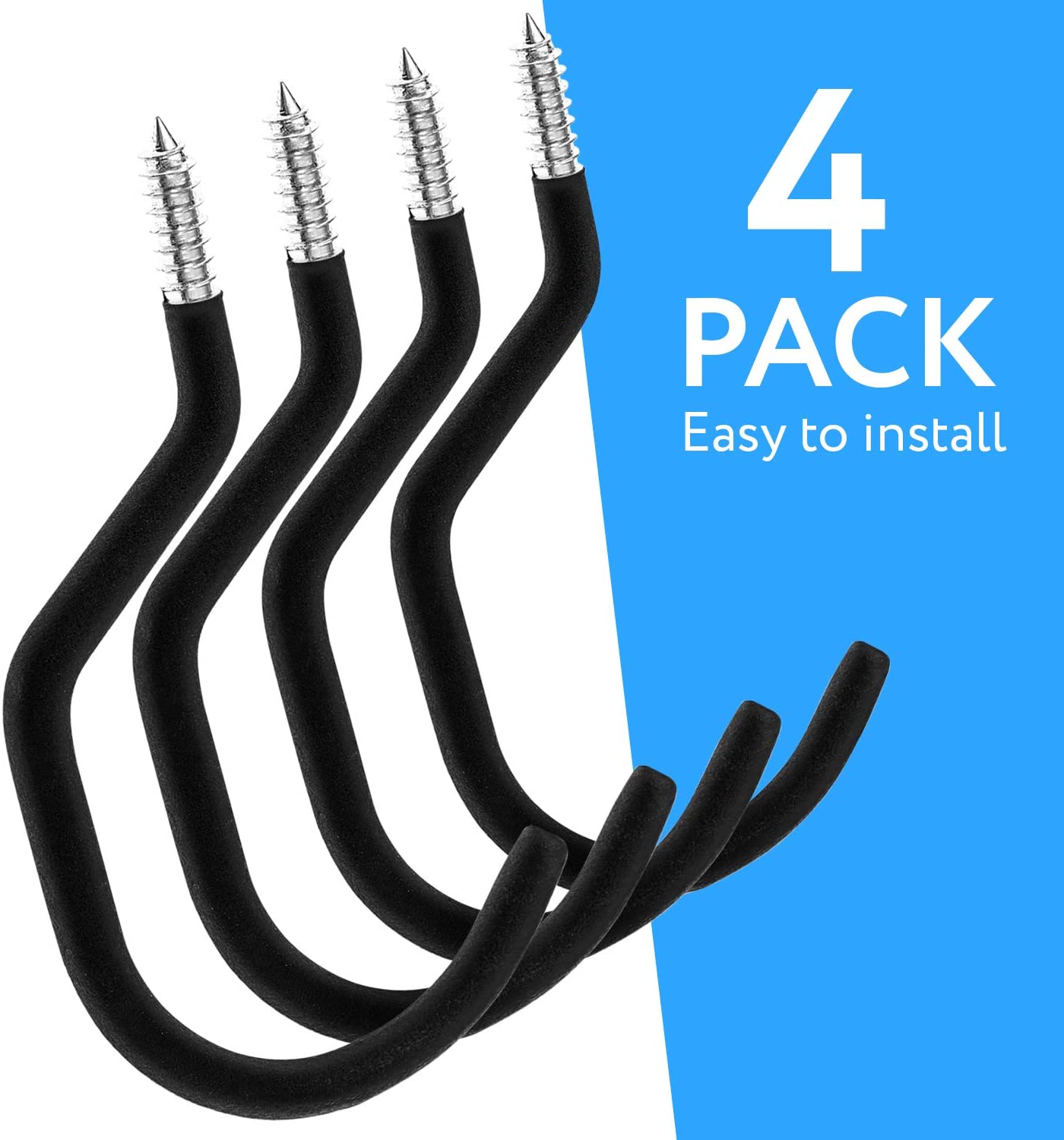 MCIGICM Heavy Duty Bike Hook: 4 Pack Small Size Perfect Hooks | Hangers for  Garage Ceiling and Wall Bicycle Storage and Hanging Screw in Bike Storage