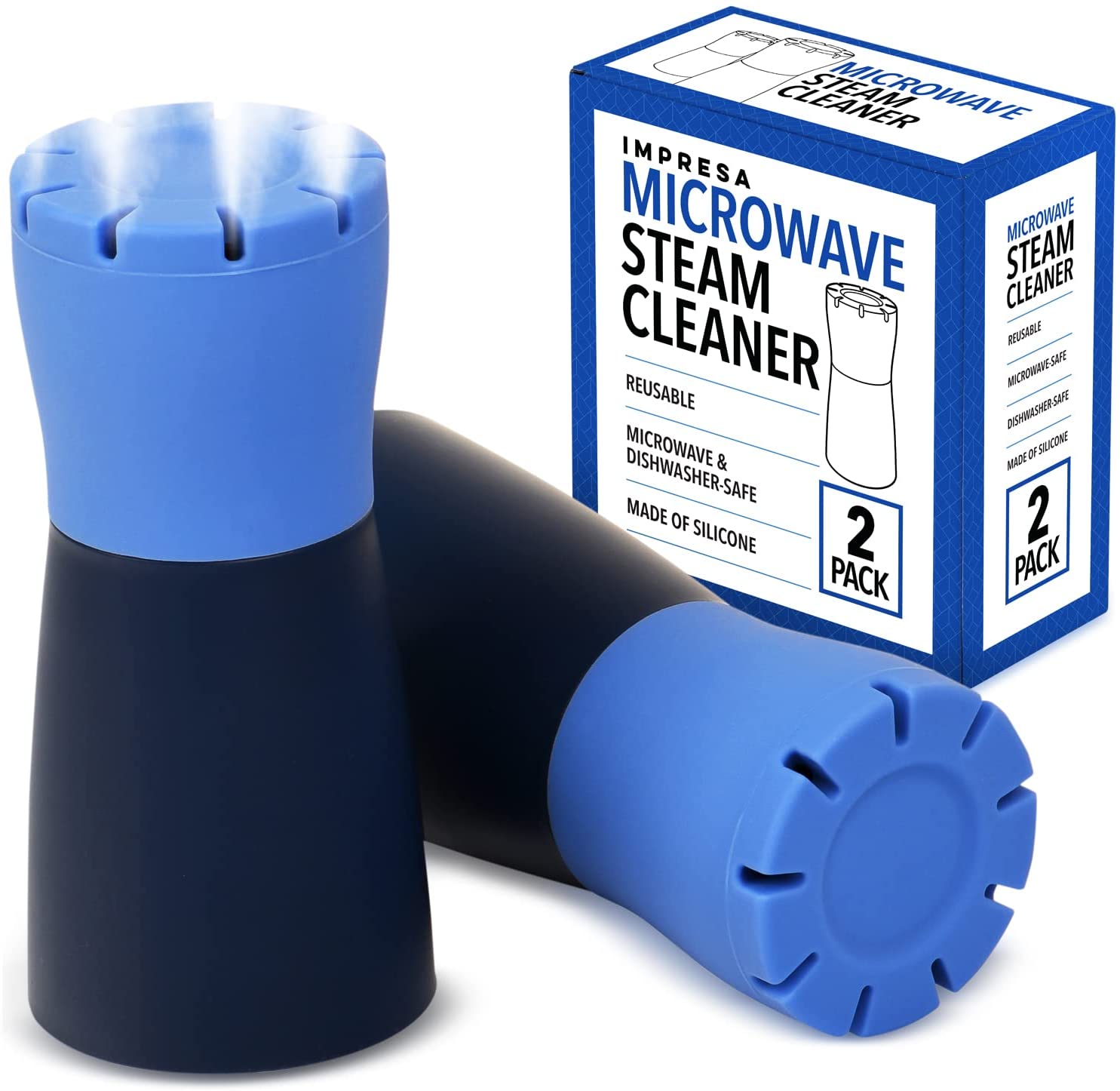 2-Pack Blue Microwave Steam Cleaner for Quick and Effortless