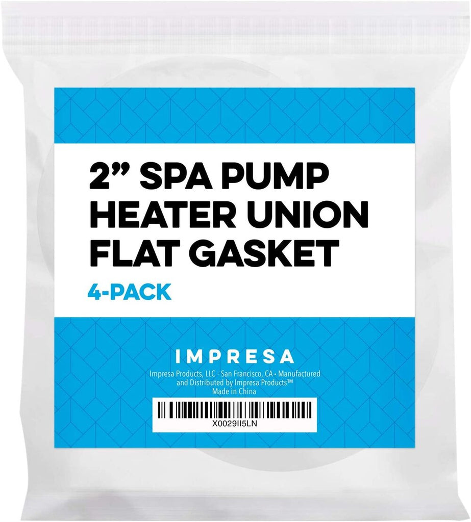 Impresa Products 4 Pack Spa Hot Tub Pump Heater Union Gasket/O-Ring - 2.2'' ID 3'' OD'' Flat Gasket Works on Variety of Spas
