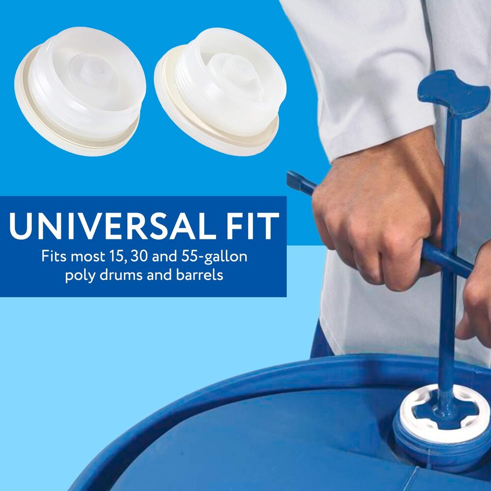 12 Pack Combo of 2" Bung Caps with 3/4" Knock Out Includes 6 Fine NPT Thread Caps and 6 Coarse Buttress Thread Caps with Gasket for Most 15, 30 and 55-Gallon Poly Drums
