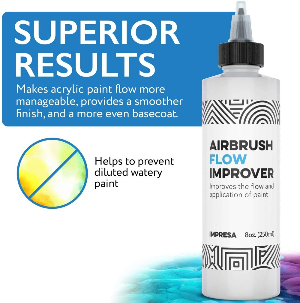 Airbrush Flow Improver Paint Set 8oz (250 ml) Reduce Clogs &
