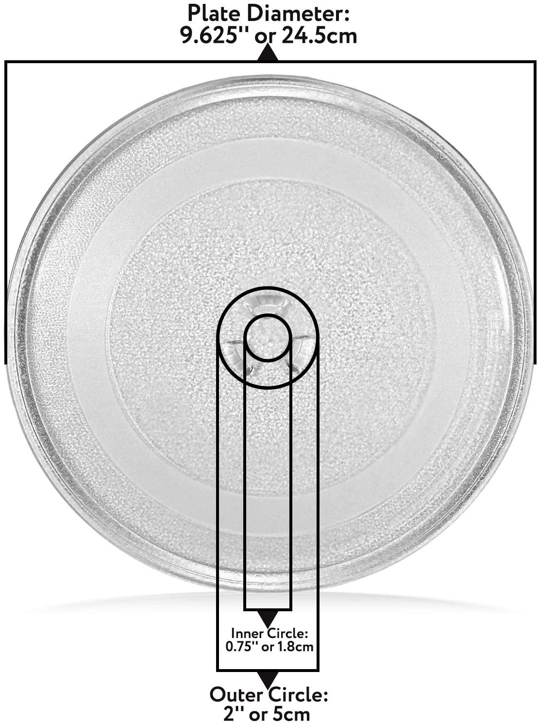 Small 9.6 / 24.5cm Microwave Glass Plate / Turntable Plate Replacement –  Impresa Products