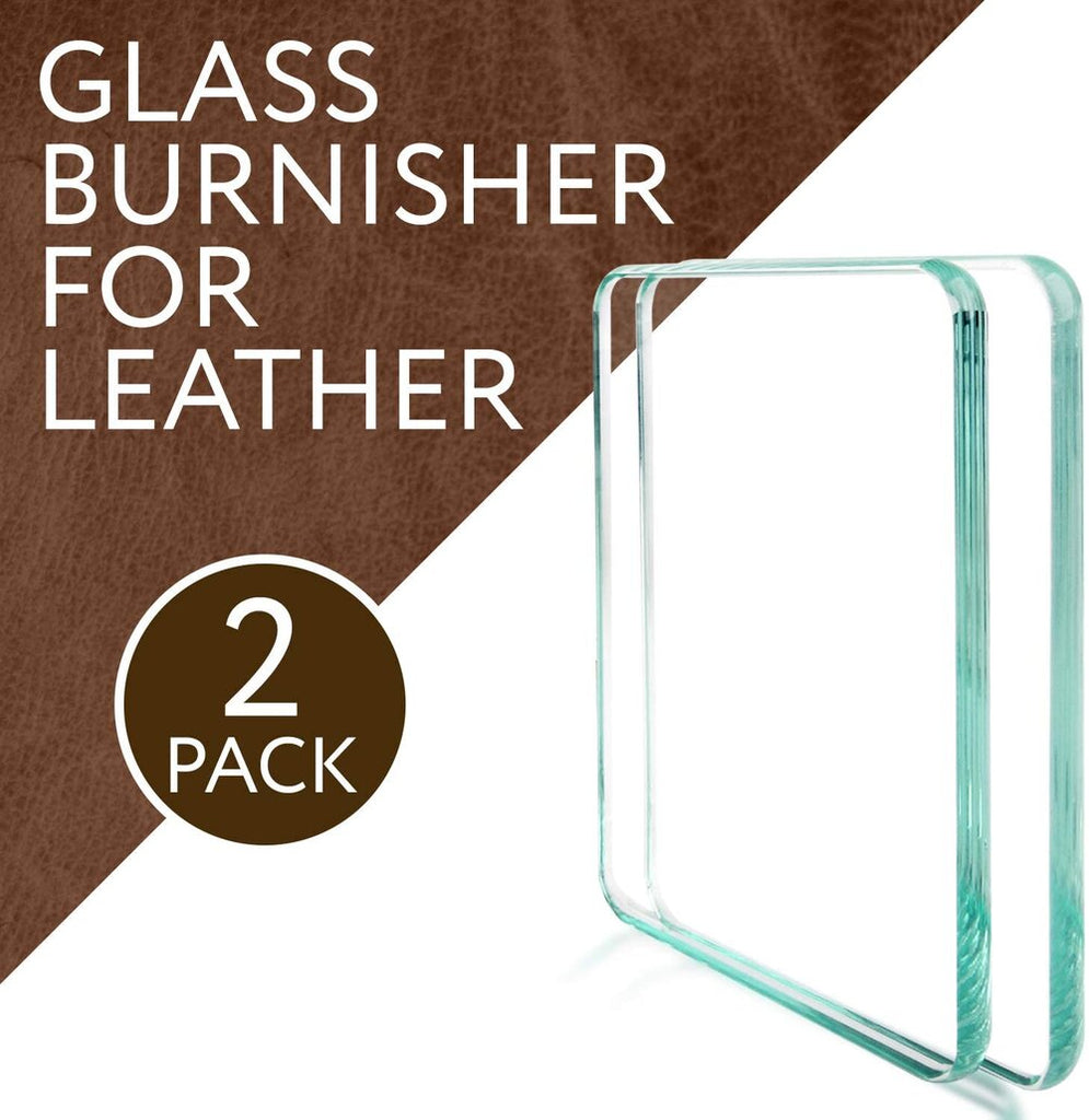 Slicker Glass Leather Burnishing Tool Pack of 2 | Leathercraft Burnisher | Glass Slicker for Burnishing Leather | Professional Finish Tool for Glass Block Leather Smoothing Techniques