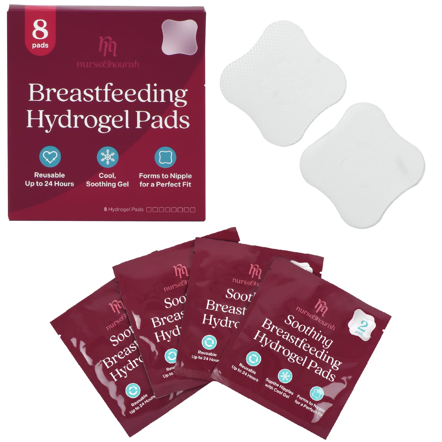 8-Pads Hydrogel Pads for Breastfeeding Soreness Support – Impresa