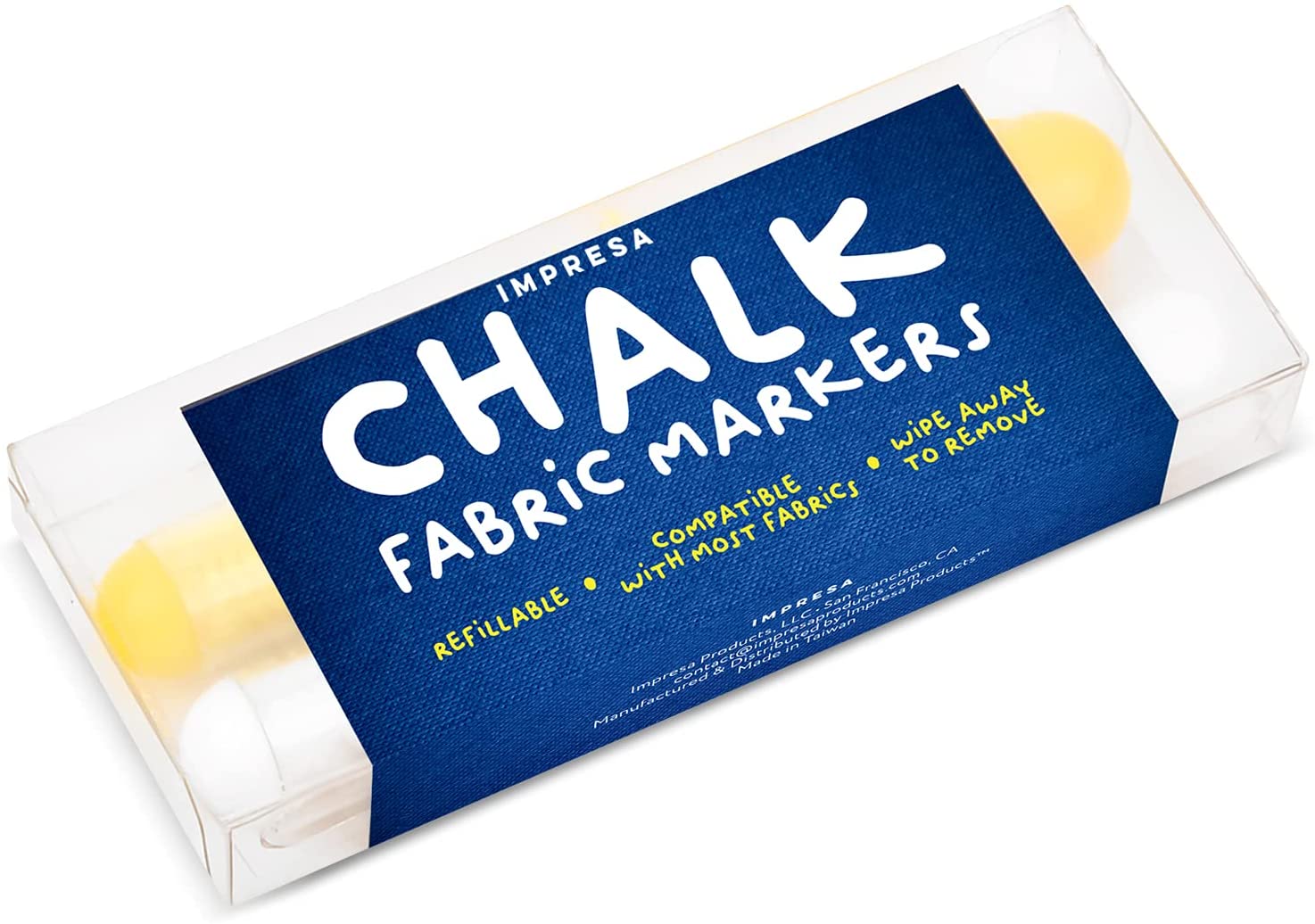 2-Pack Fabric Chalk Markers for Sewing and Quilting - White and