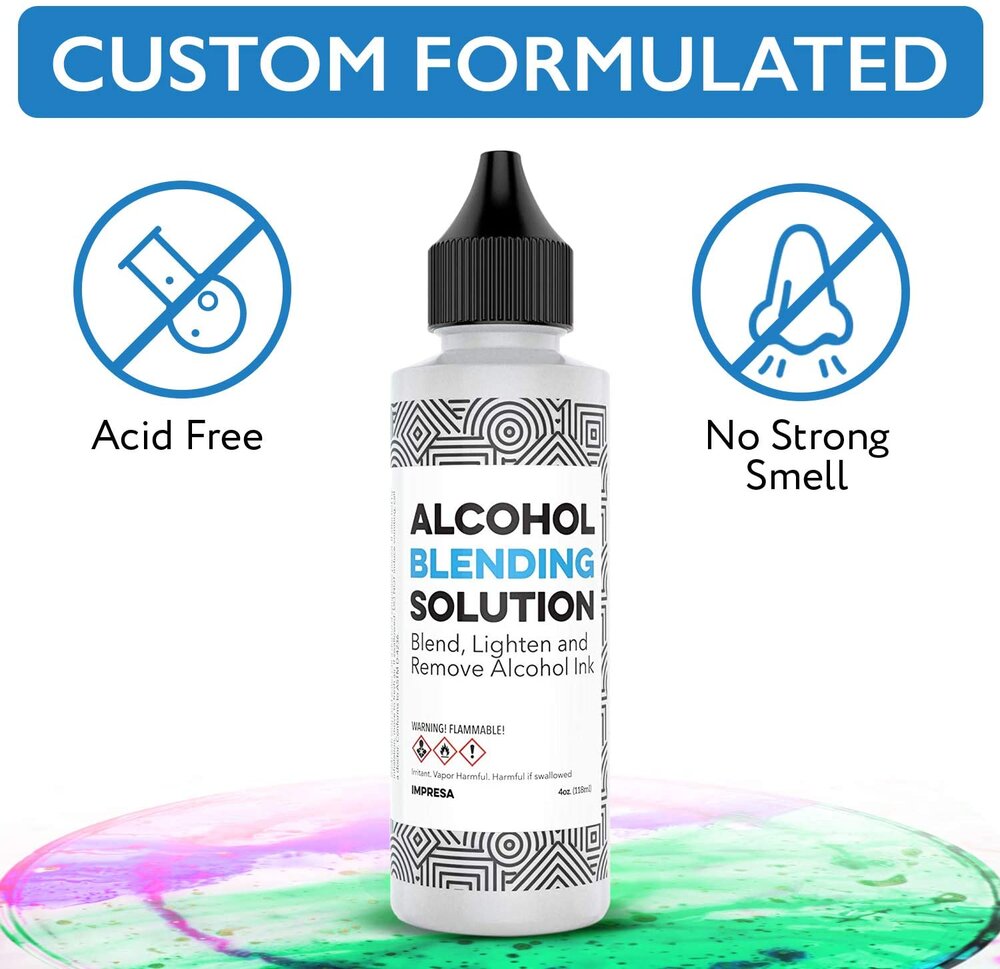 4 oz Alcohol Blending Solution - Compatible with Adirondack (R) Alcohol Ink Colors - Multipurpose, Compatible with All Brands - Made in The USA