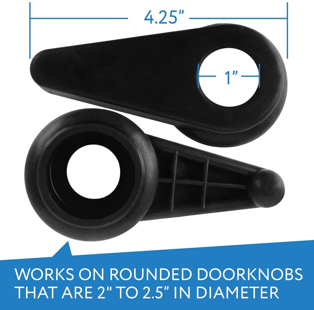 Two Pack Door Handle Extension, Soft Rubberized Doorknob Extension, Converts Knob Style Doors to Handles for Easy Accessibility for Elderly, Disabled, Children, Fits Door Knobs 2" to 2.5"