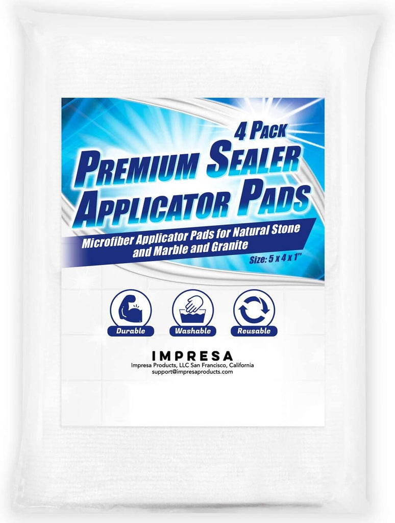 4 Pack Sealer Applicator Pad to Seal Tile, Marble, Granite, Natural Stone, Slate, Travertine and Grout Surfaces with Advanced Microfiber