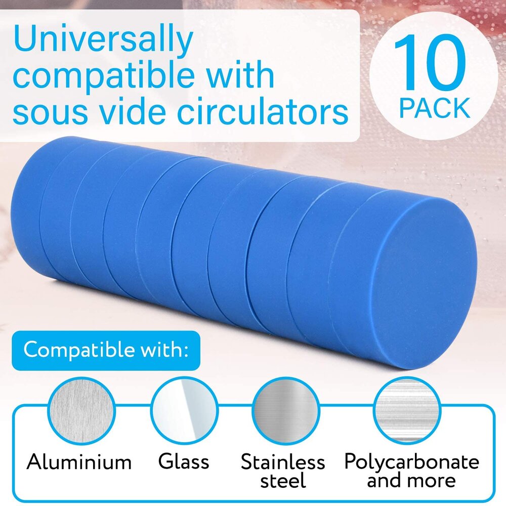  Sous Vide Weights – Keep Bags Submerged In Place and Eliminate  Floating Food – Set of 3 Weights 6.2 Ounces - Food Safe Silicone and  Stainless Steel - Better Performance than