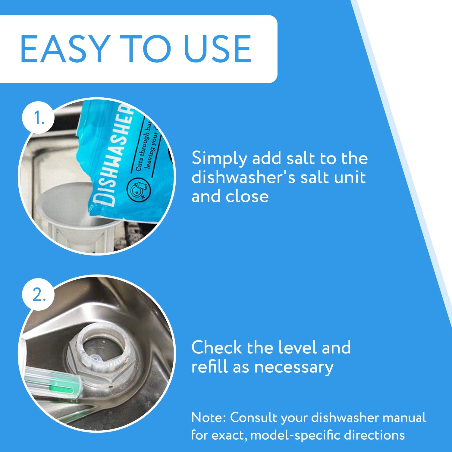 Zaltz Dishwasher Salt - Dishwasher Rinse Aid, Water Softener
