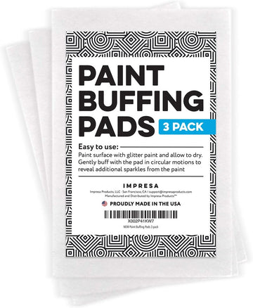 [3 Pack] Paint Buffing Pads for Glitter Wall Paint - for use with Glitter Paint Additives - Extra Large (4” x 6”)
