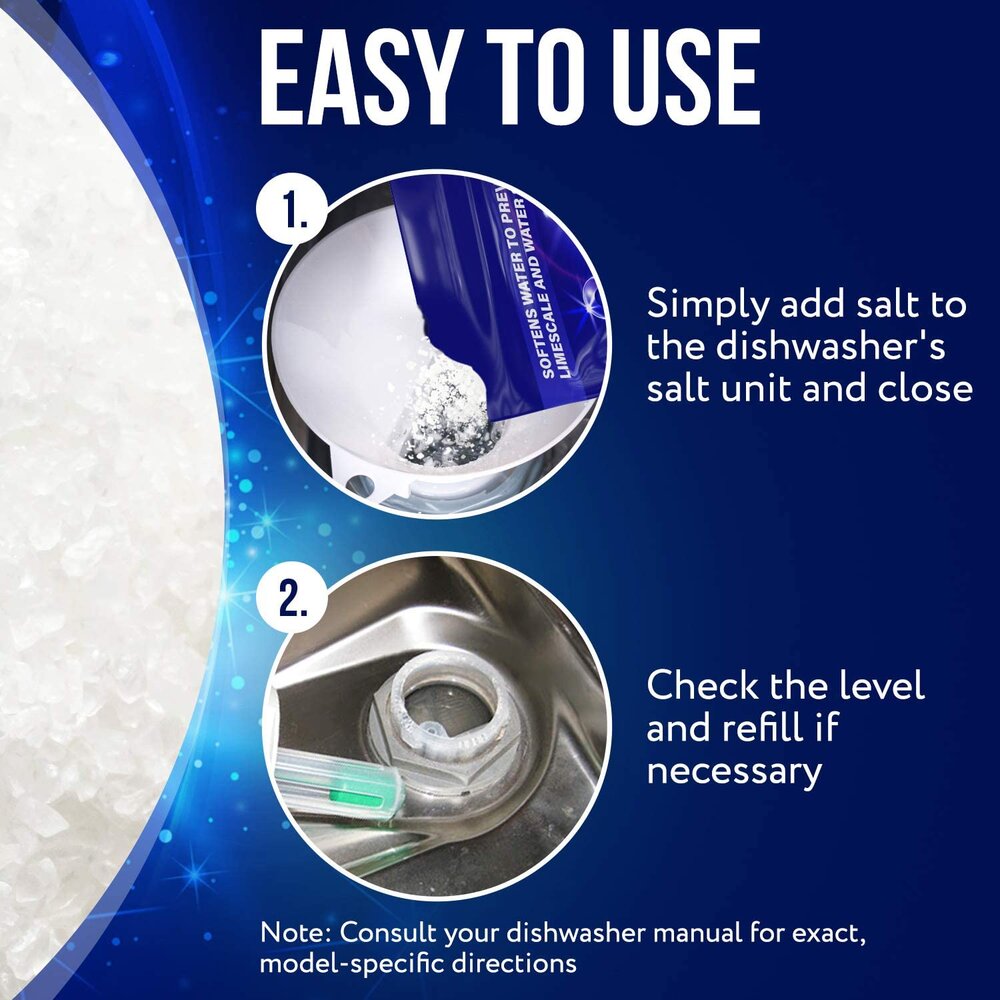5 LB Dishwasher Salt Water Softener, Made in USA Recommended for Bosche, Miele, Thermador, Whirlpool and More