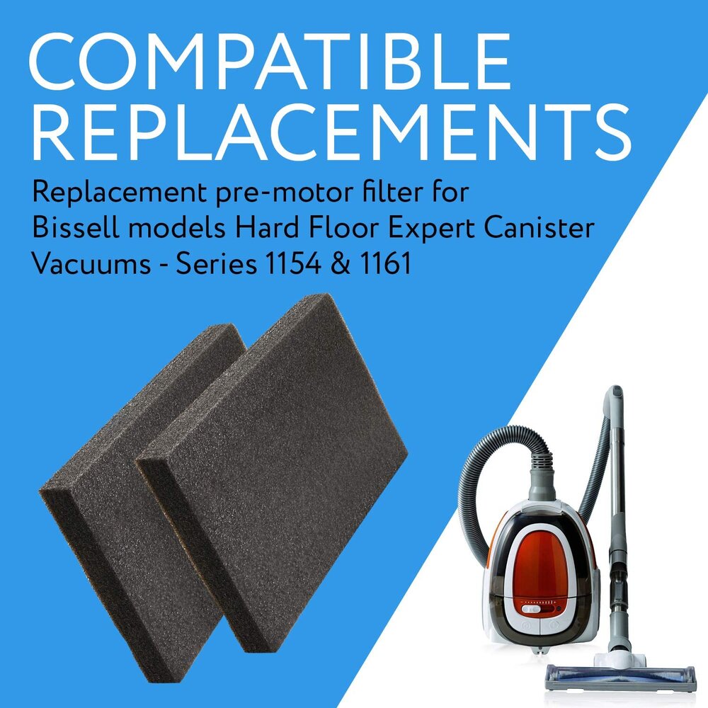 2 Pack Impresa Replacement for Pre-Motor Bissell Pre-Motor Sponge Filter for the Hard Floor Expert Canister Vacuums - Series 1154 & 1161