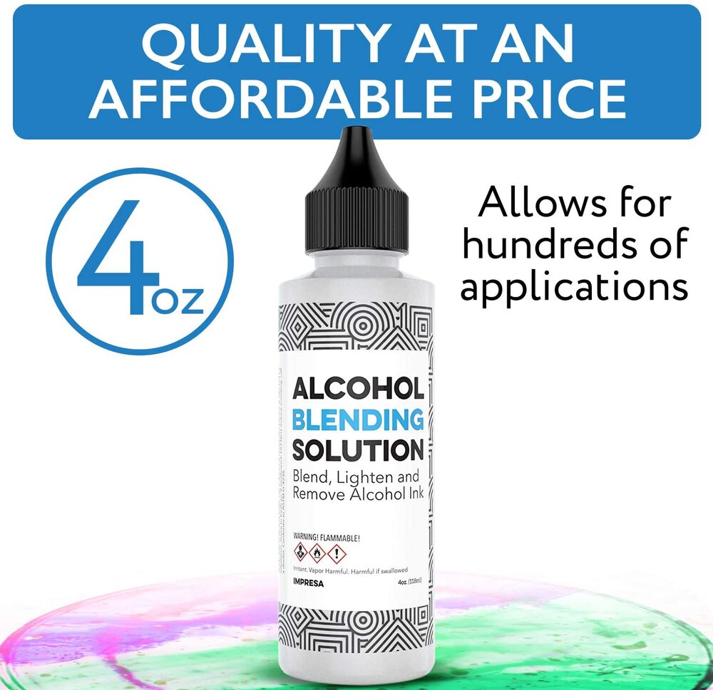 4 oz Alcohol Blending Solution - Compatible with Adirondack (R) Alcohol Ink Colors - Multipurpose, Compatible with All Brands - Made in The USA