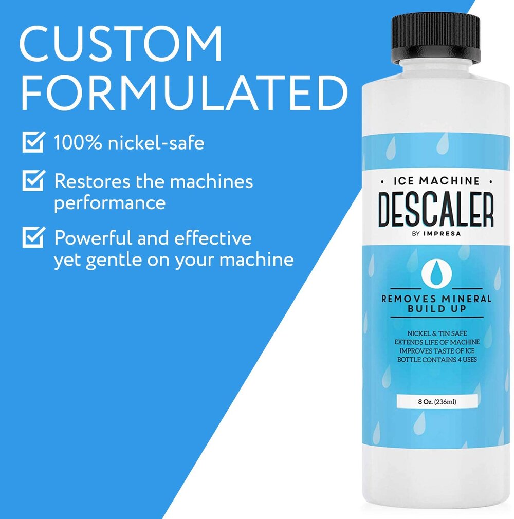 Impresa Products Ice Machine Cleaner/Descaler - 4 Uses Per Bottle - Made in USA - Works on Scotsman, Manitowoc and Virtually All Other Brands (Ice Maker Cleaner/Icemaker Cleaner)