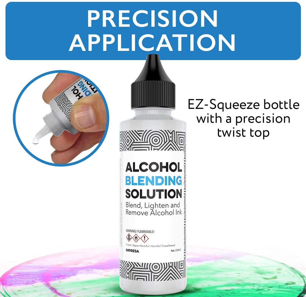 4 oz Alcohol Blending Solution - Compatible with Adirondack (R) Alcohol Ink Colors - Multipurpose, Compatible with All Brands - Made in The USA