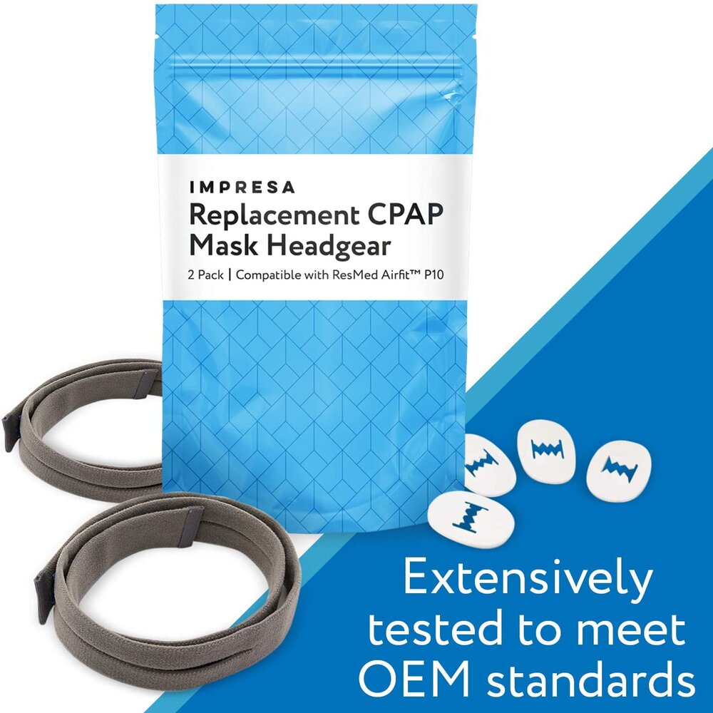 Impresa 2-Pack Replacement Headgear Compatible with ResMed Airfit P10 Nasal Pillow CPAP Mask