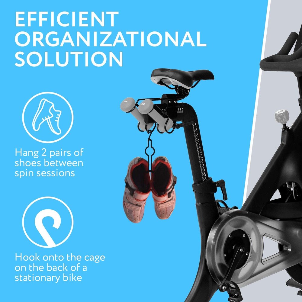 Bike Shoe Holder Compatible with Peloton Pack of Two Hooks, Spin Bike Hooks for Shoes, Peloton Accessories, Neatly & Conveniently Stores Peloton Bike Shoes, Hooks for Spinning Shoes
