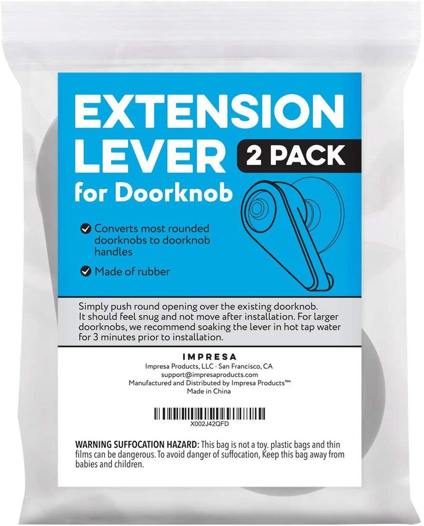 Two Pack Door Handle Extension, Soft Rubberized Doorknob Extension, Converts Knob Style Doors to Handles for Easy Accessibility for Elderly, Disabled, Children, Fits Door Knobs 2" to 2.5"