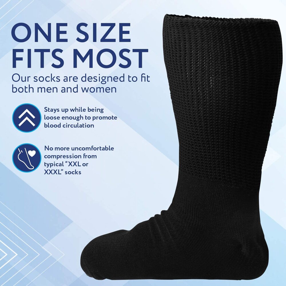 2 Pairs of Impresa Extra Width Socks for Lymphedema - Bariatric Sock ...