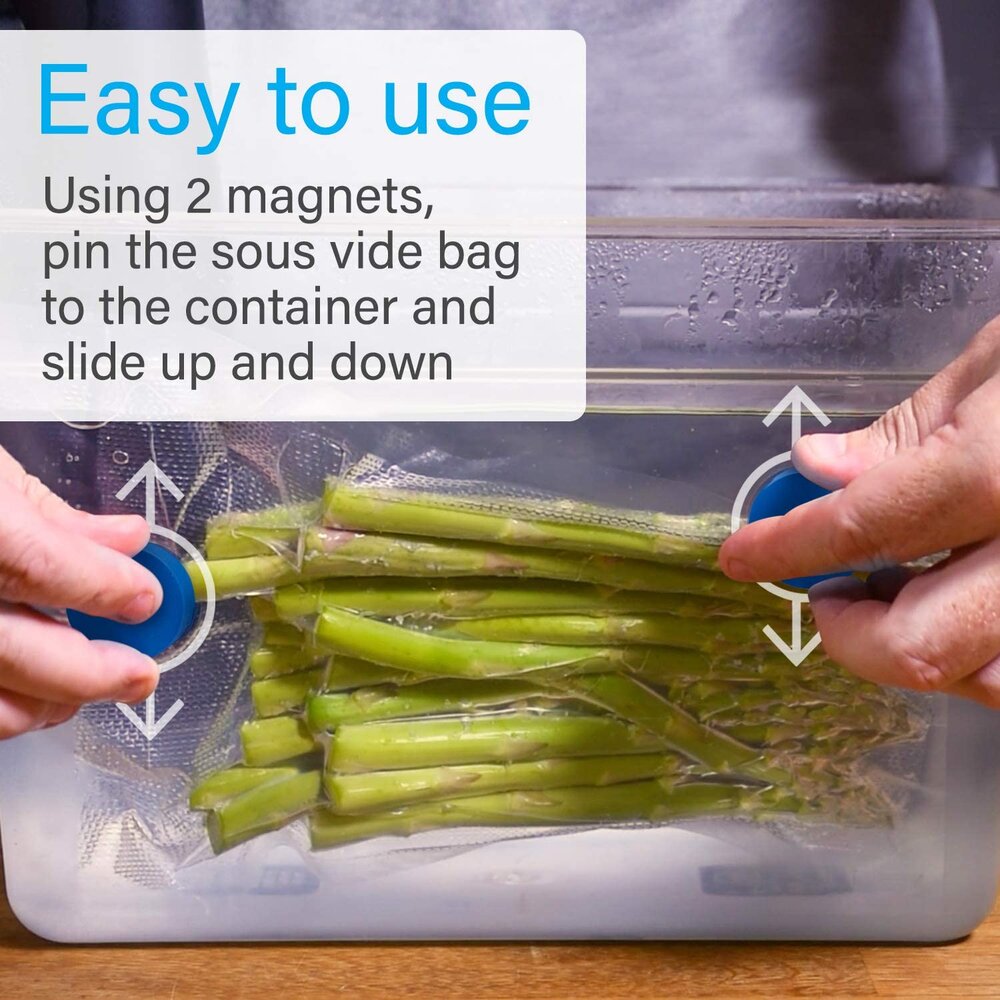 [4 pack] Sous Vide Magnets to Keep Bags Submerged and In Place - Sous Vide Accessories to Stop Floating Bags and Undercooking - Great Alternative to Sous Vide Weights, Balls, Clips, and Racks