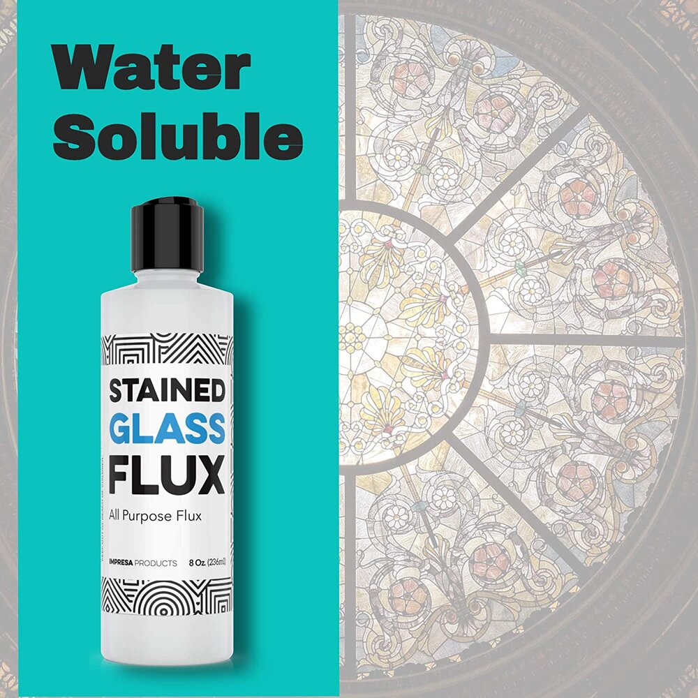 8 Oz Liquid Zinc Flux for Stained Glass, Soldering Work, Glass