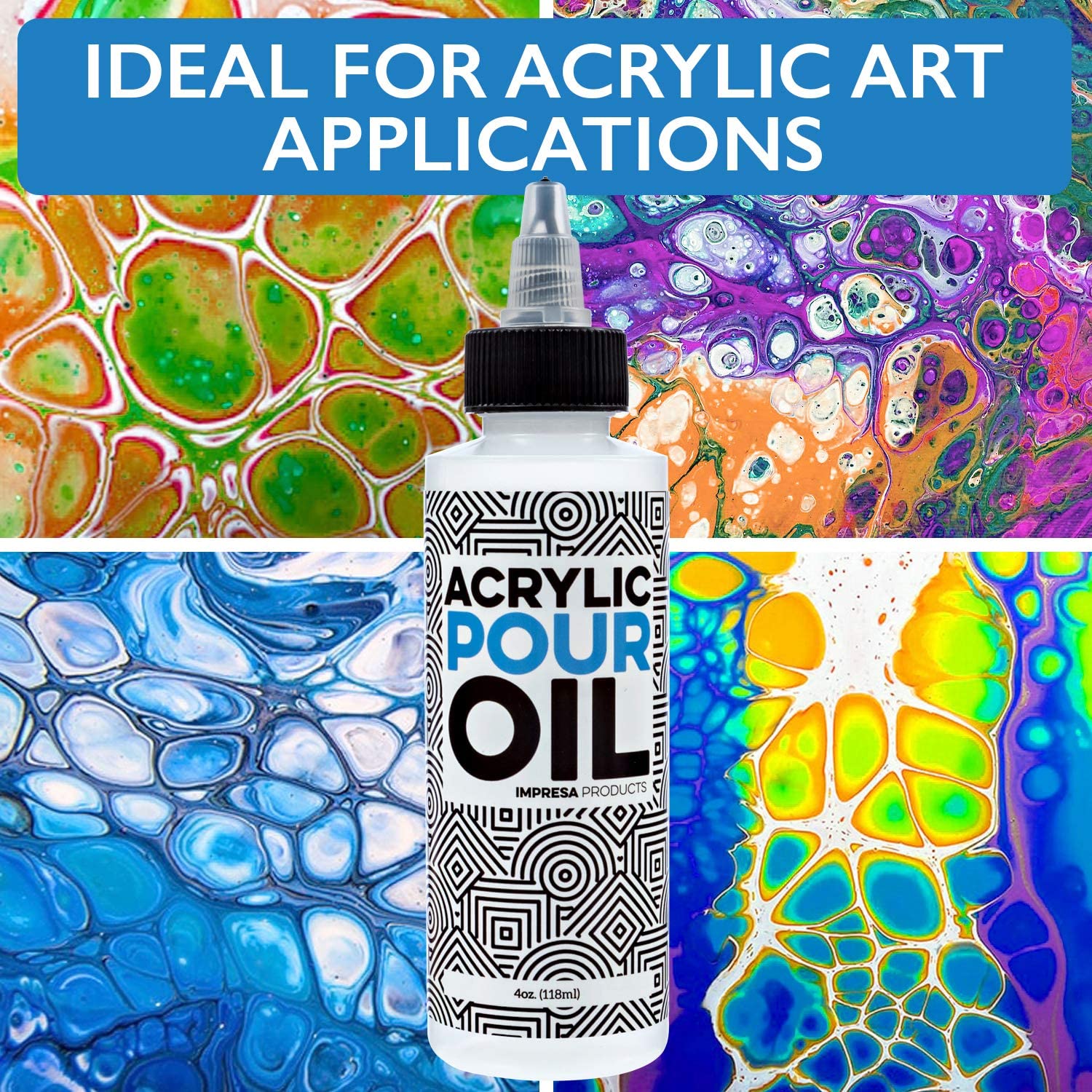 Acrylic Pouring Oil - 100% Silicone - Art Applications - 4 Ounces (Includes  Pipette) – Impresa Products