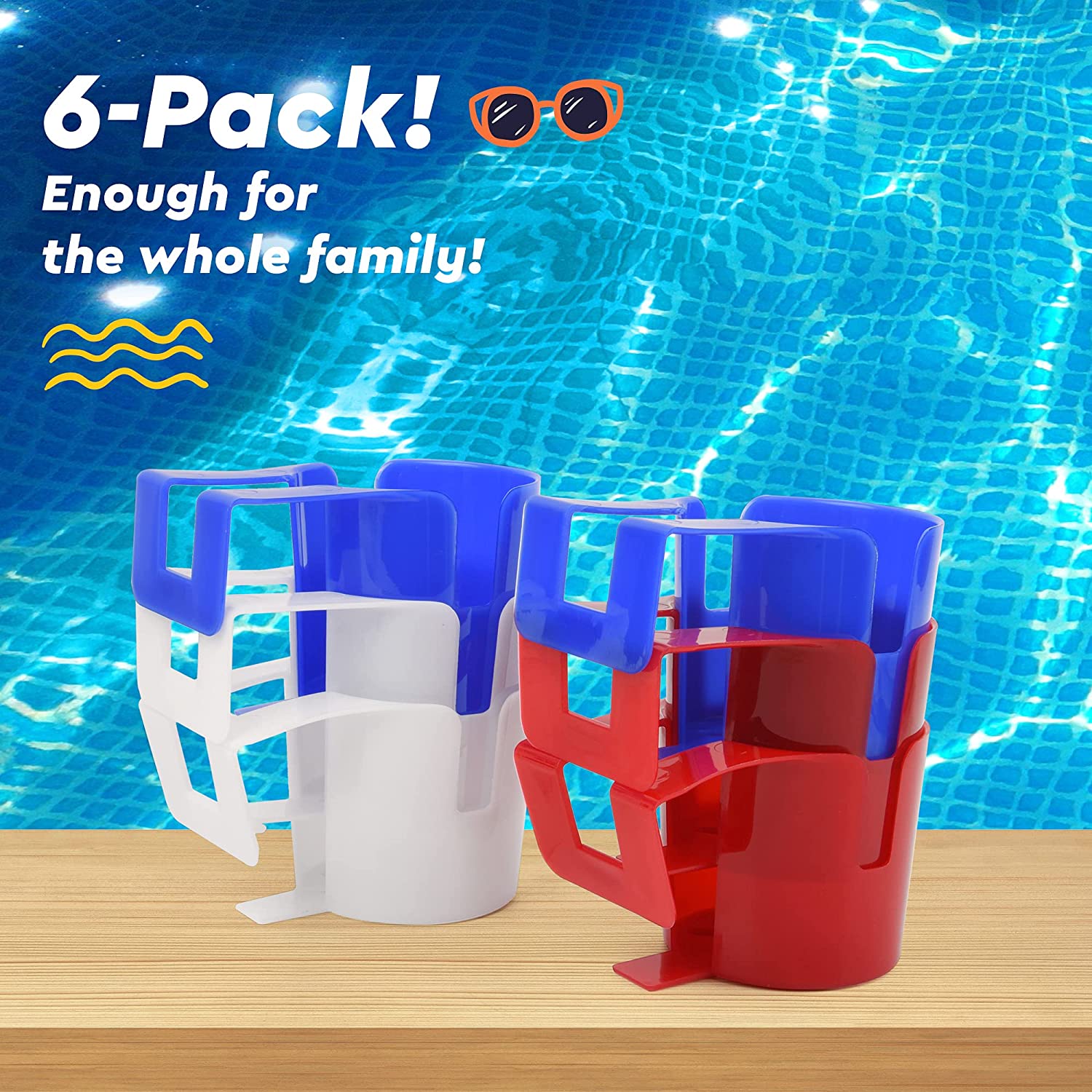 2 in 1 Poolside Cup Holder,No Spills Drink Holder Accessories for Above  Ground Pools,Pool Drink Holders for Party Fit for 2 inch or Less Top Round  Holder 