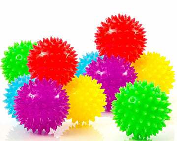10-Pack of Spiky Sensory Balls - Squeezy and Bouncy Fidget Toys / Sensory Toys