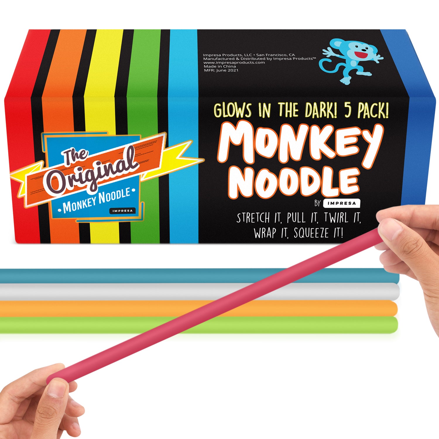 Fidget Toys Stretchy Strings Worm Monkey Noodles Therapy Set