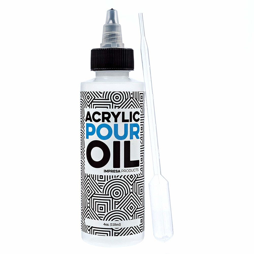 Acrylic Pouring Oil - 100% Silicone - Art Applications - 4 Ounces (Includes Pipette)