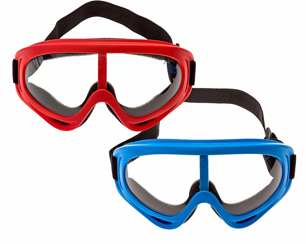 2-Pack Foam Gun and Blaster Face Mask / Goggles / Eye Shield (1 Red Mask - 1 Blue Mask)